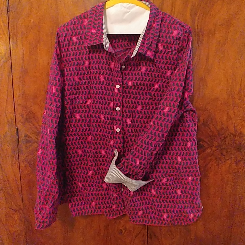 Bird pattern button down